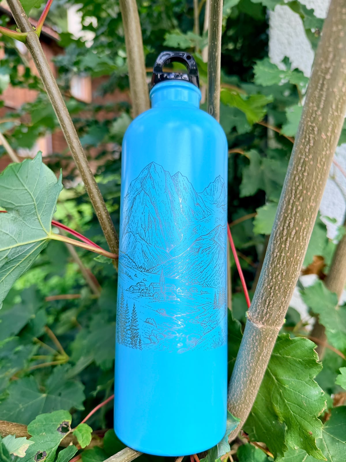 Thermo Wanderflasche "Aufi aufn Berg"