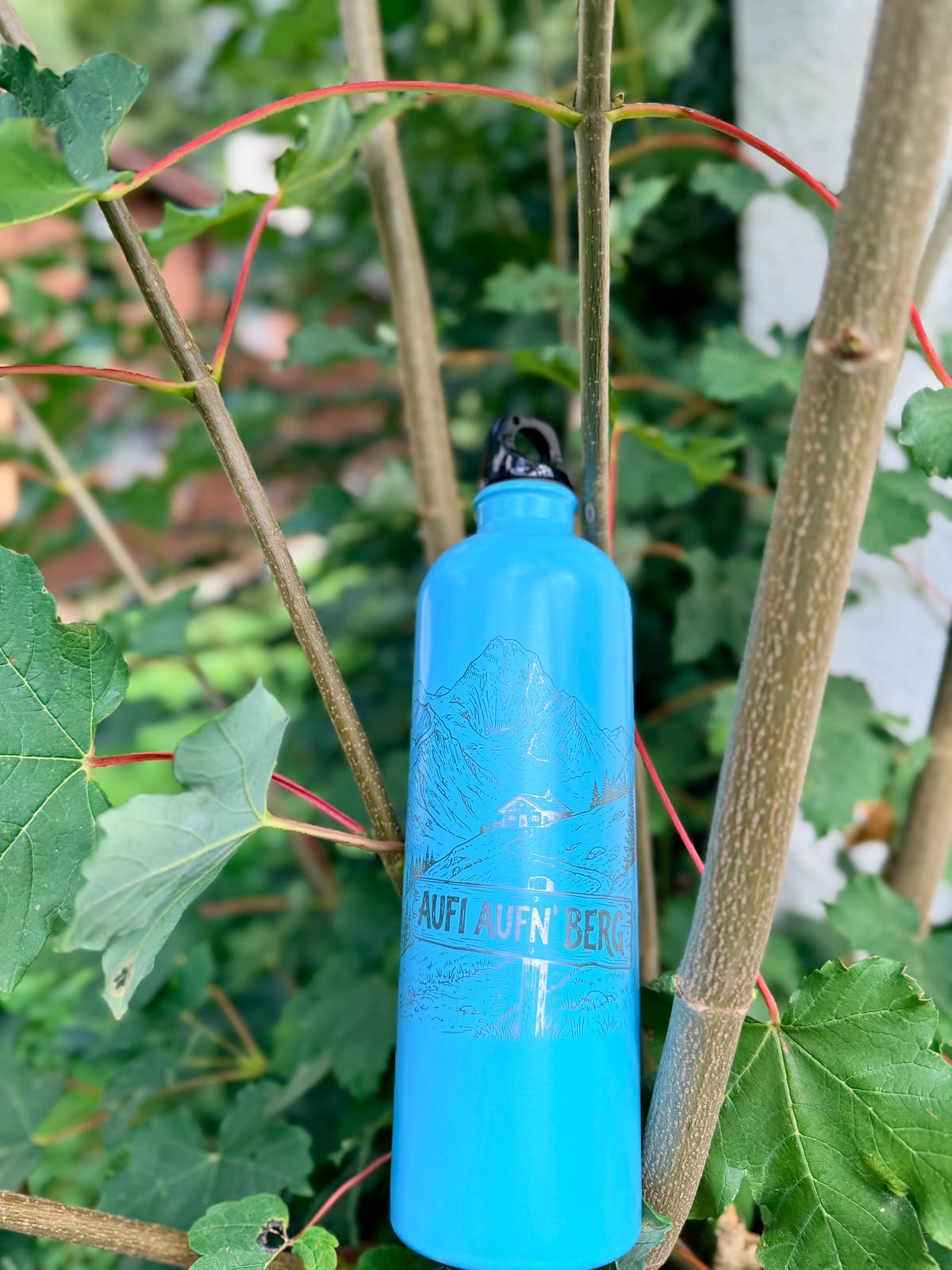 Thermo Wanderflasche "Aufi aufn Berg"
