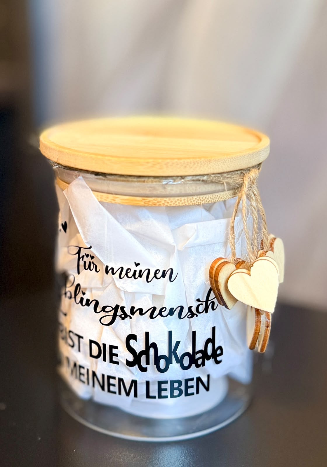 Süßigkeitenglas- "Du bist die Schokolade in meinem Leben"
