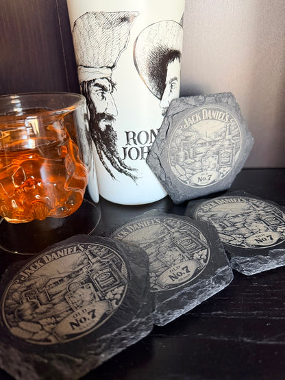 Schiefer Untersetzer Set "Jack Daniels"