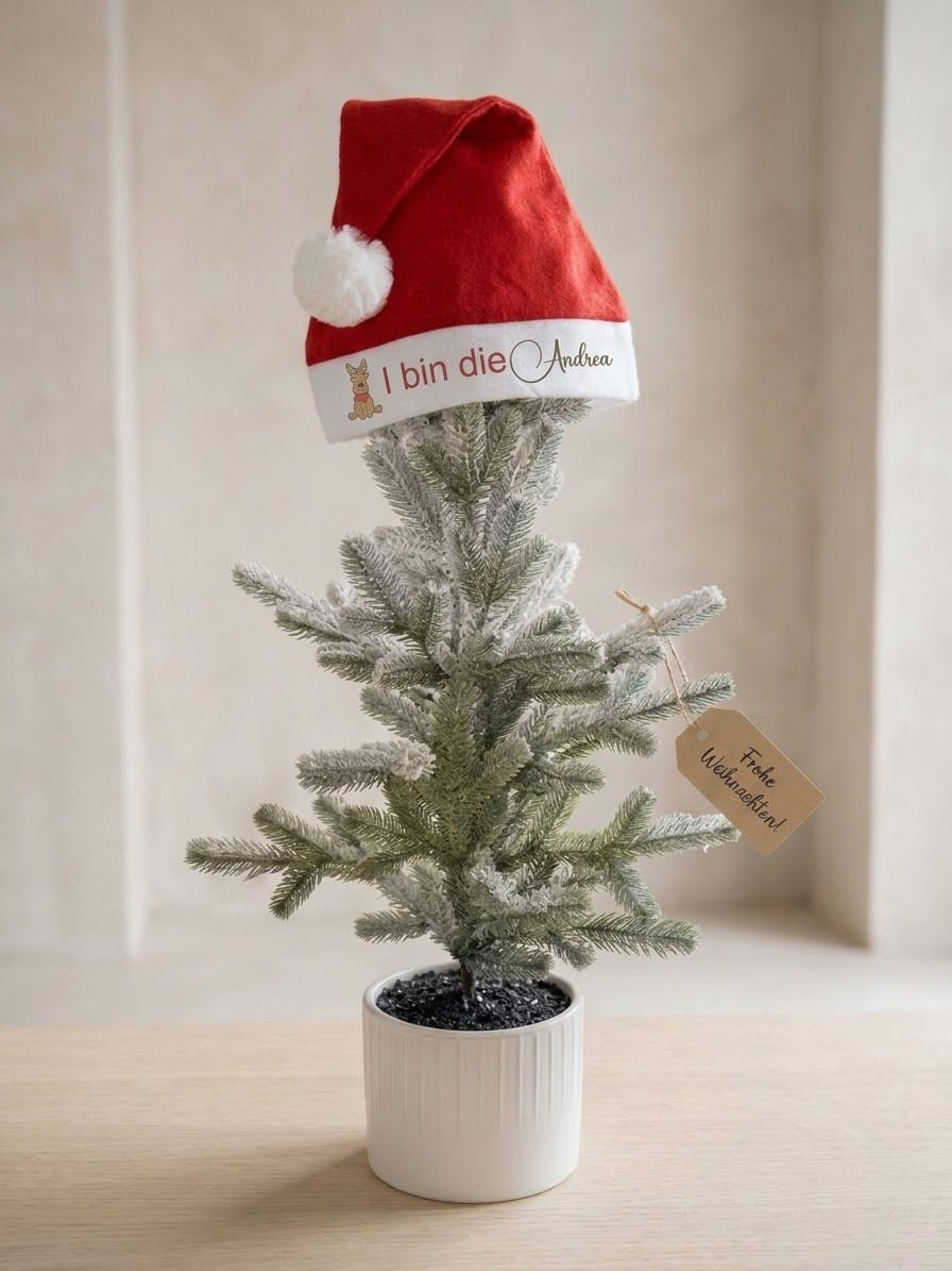Weihnachtsmütze " I bin die/da [Name]"