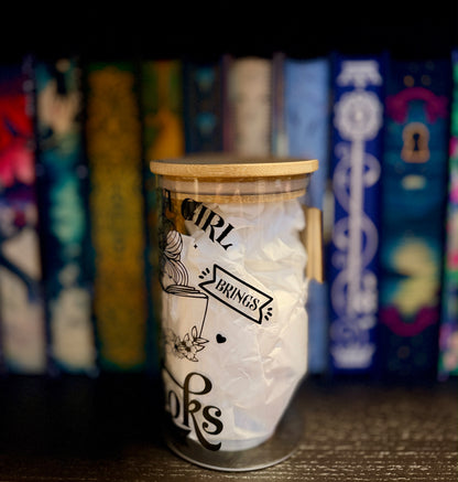 TBR/Stack of books jar "Just a girl...."