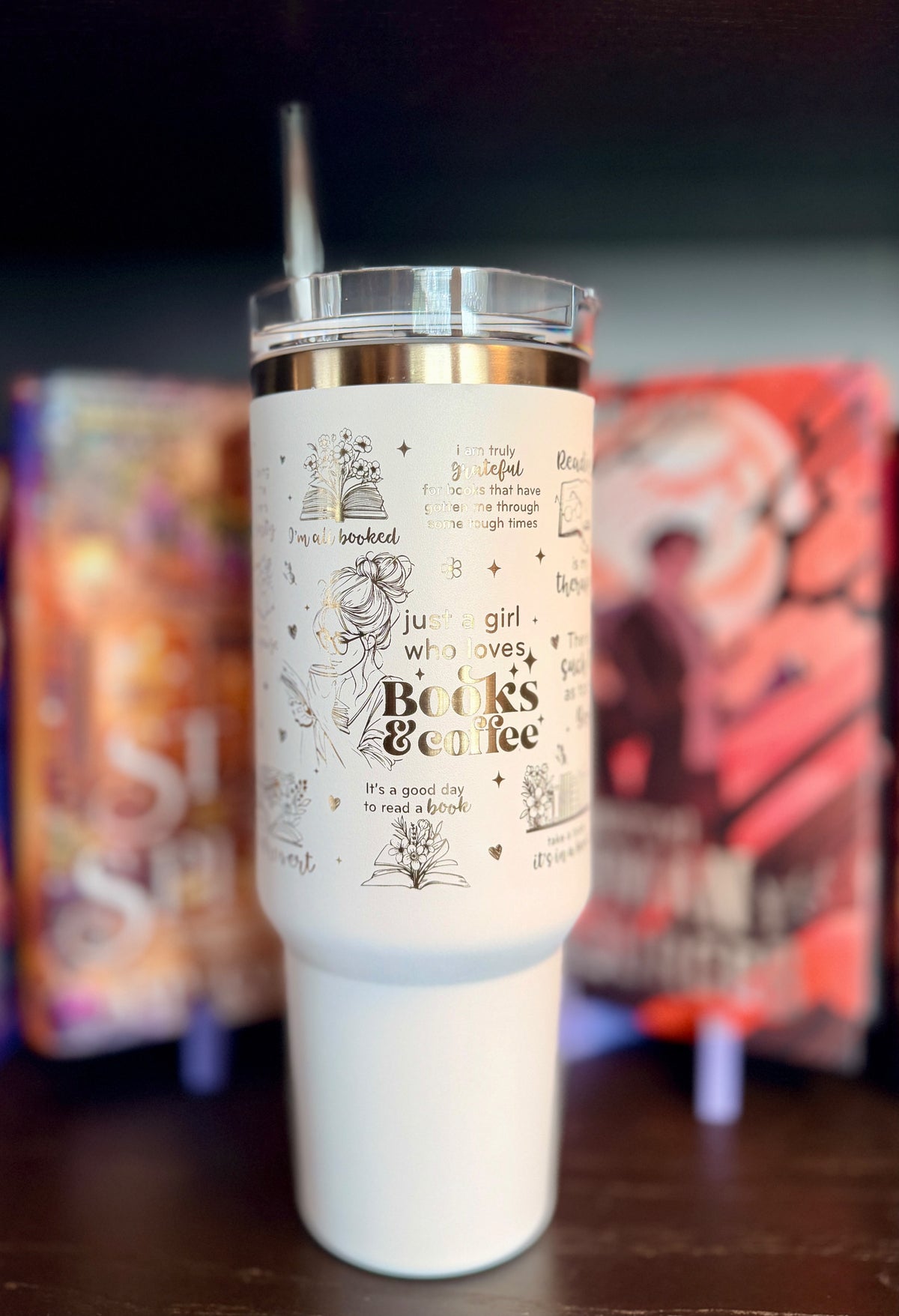 Thermobecher "Just a girl who loves books & coffee"