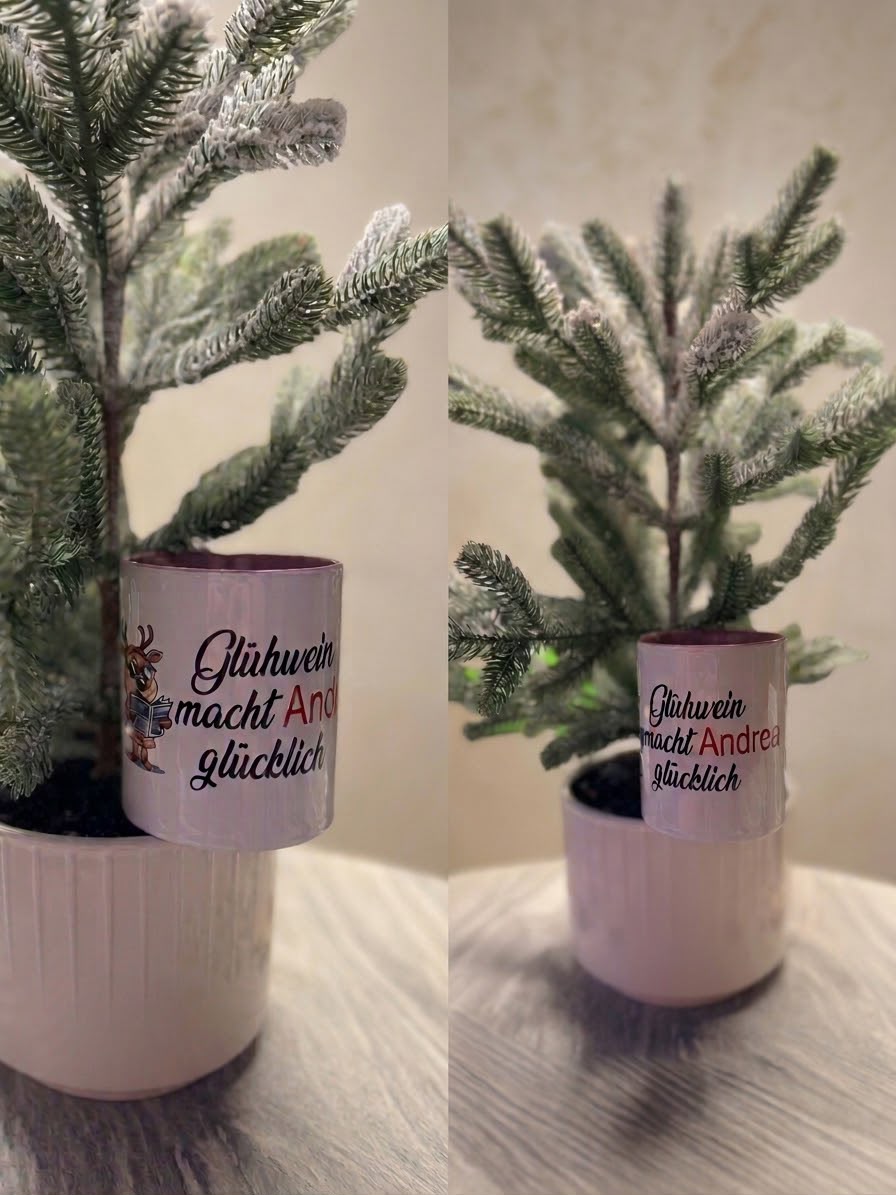 Tasse "Glühwein macht [Name] glücklich"