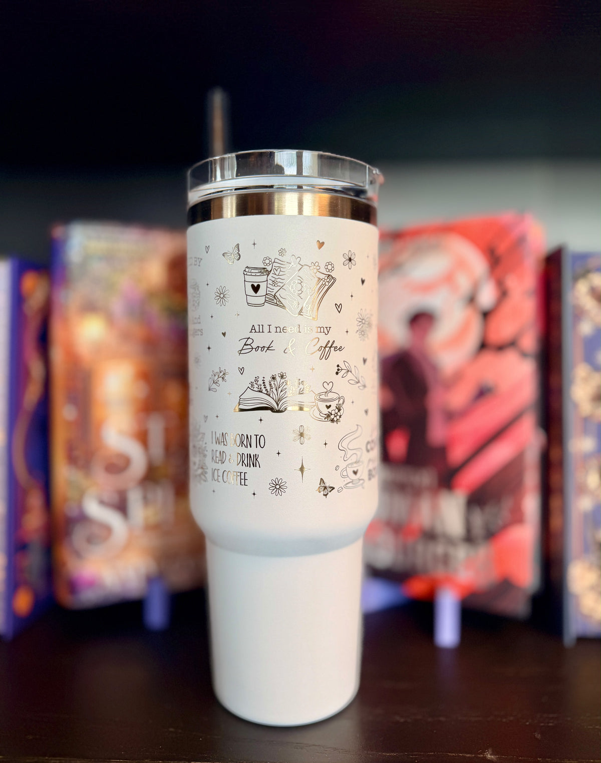 Thermobecher  "All I need is my books & coffee"